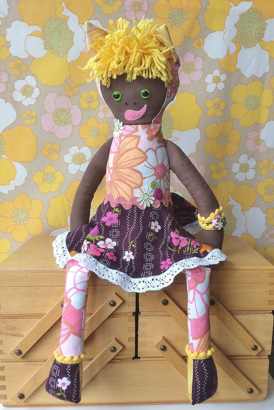 Kayla KittyKat  A Forest Friend ETHNIC Rag Doll vintage collectable