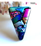 Patchwork Triangle Dichroic Fused Glass Pendant Colour choice gift handmade - Image 4