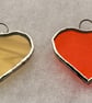 Stained glass small heart, ORANGE and YELLOW - Image 3