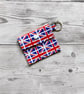 Union Jack round tin lip balm keyring, keychain. Lipstick holder.