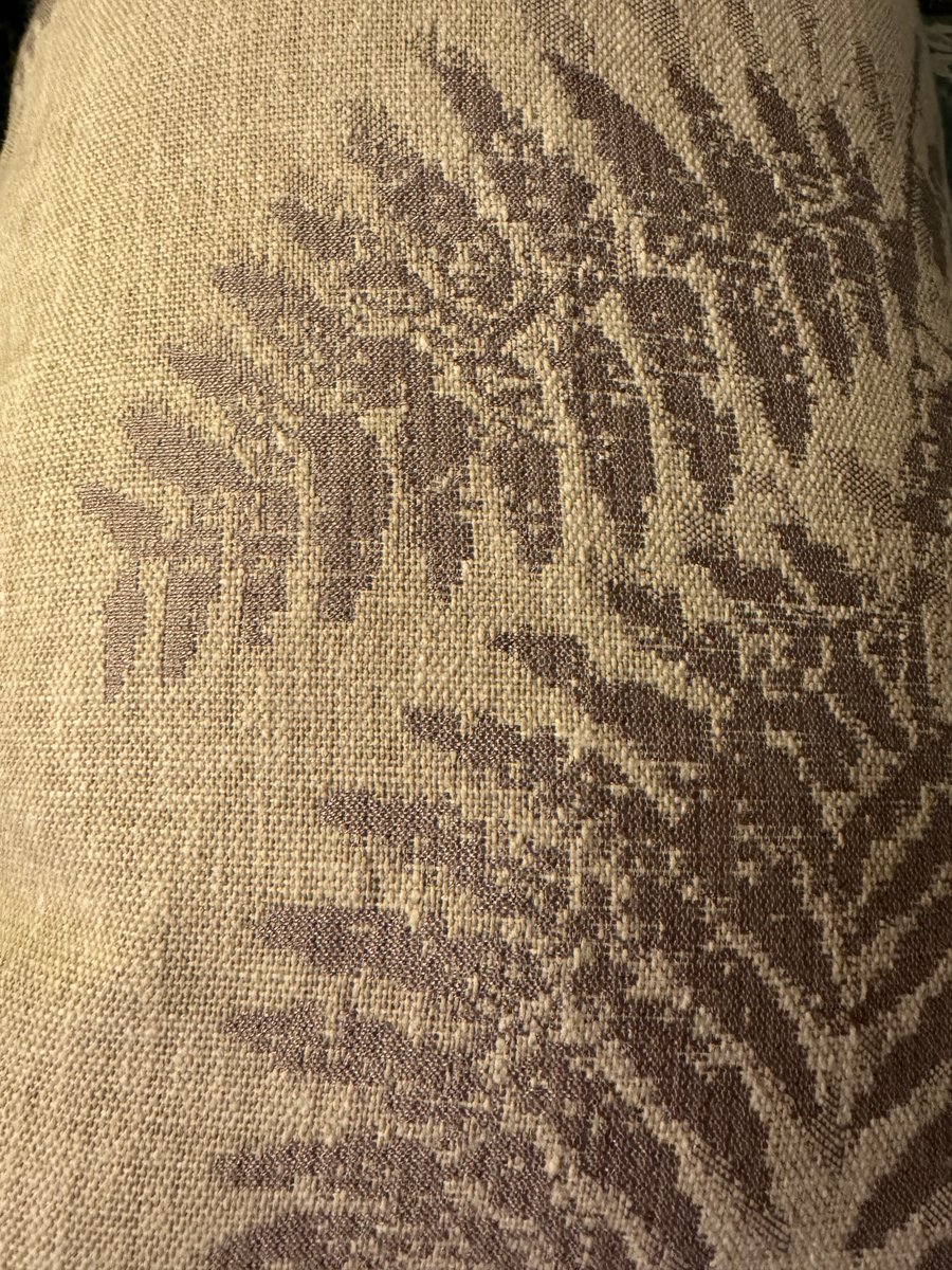 Handmade Taupe Fern Bolster Cushion