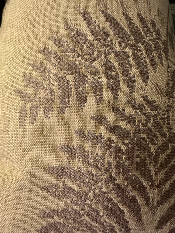 Handmade Taupe Fern Bolster Cushion