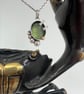 Moss Green Sea Glass in Sterling Silver with Gold - Image 1