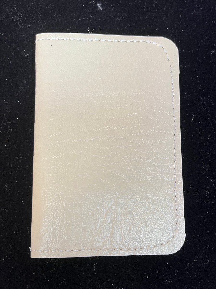 Cream faux leather credit card holder