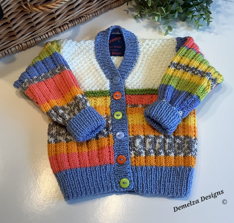 Designer Baby Hand Knitted Cardigan  9 - 18 months size