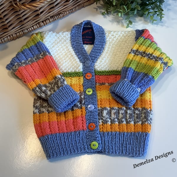 Designer Baby Hand Knitted Cardigan  9 - 18 months size