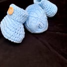 Soft Blue Crochet Baby Booties – Handcrafted Comfort