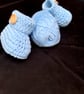Soft Blue Crochet Baby Booties – Handcrafted Comfort