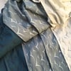 Seagulls print cotton lawn lightweight scarf - dark grey, light grey or blue
