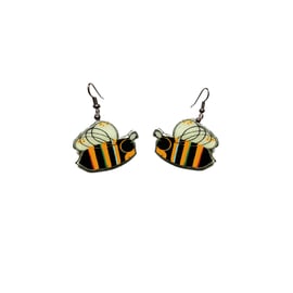 Wonderfully Whimsical Rainbow Stripe Buzzy Bee Pride Earrings by EllyMental