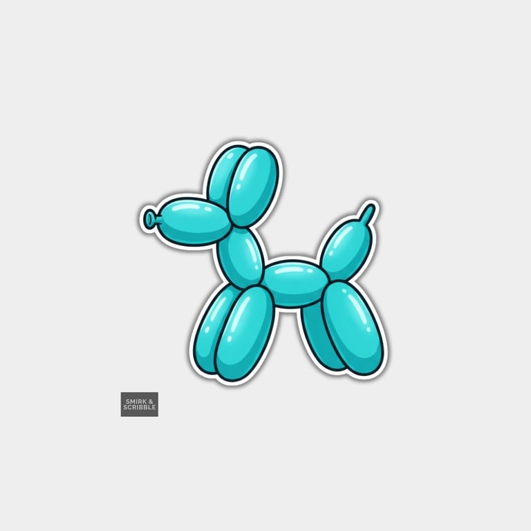 Funny Vinyl Die Cut Sticker For Adults - Cute Balloon Dog