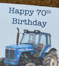 Blue Tractor Birthday or Father's Day Card,Watercolour Style, Personalised Card - Image 3