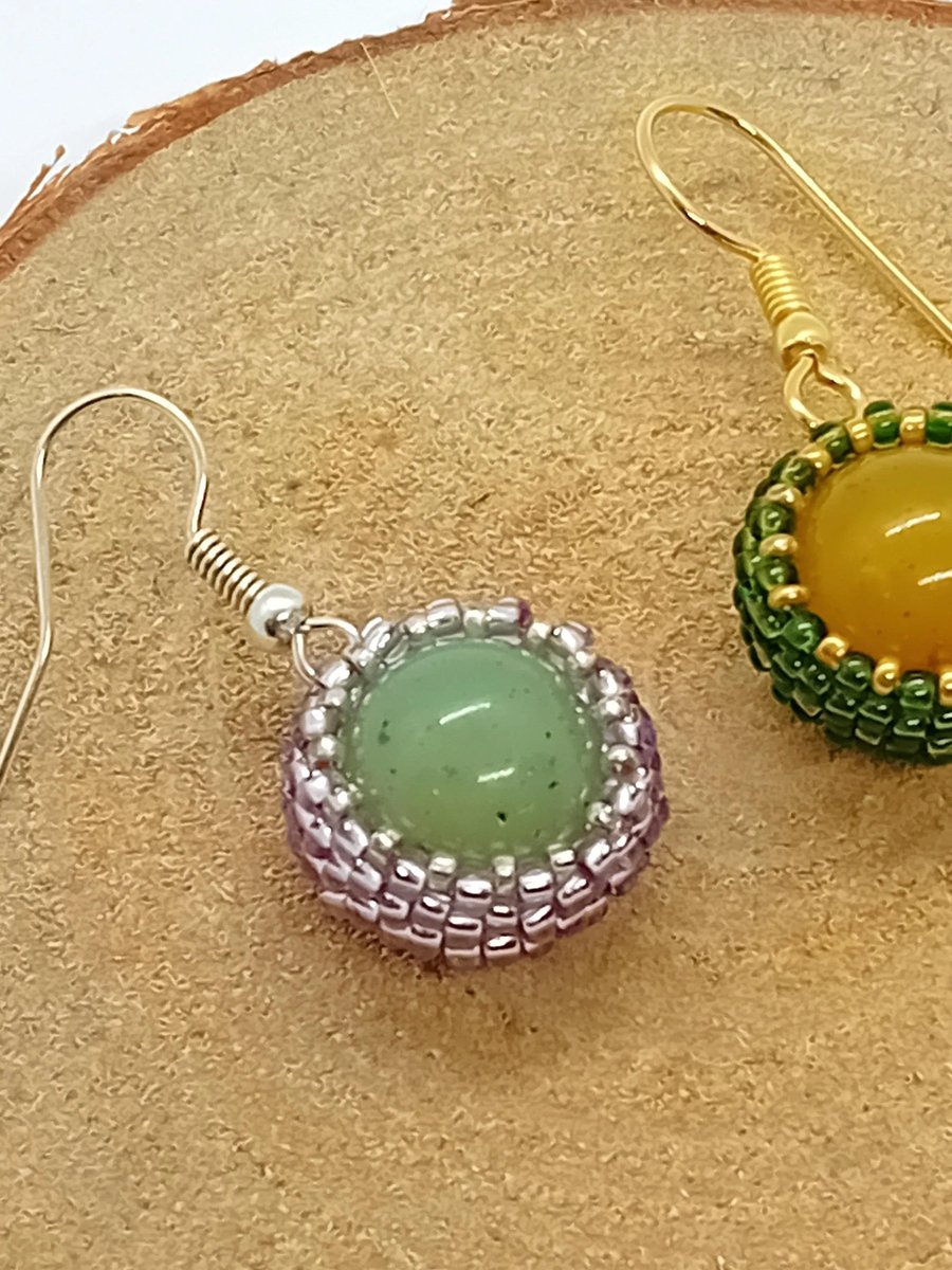 Peyote wrapped bead earring - single earrings
