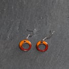 pierced circular enamelled earrings