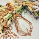 Elven Style Copper Necklace With White Moonstone