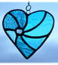 Turquoise Swirl Heart Stained Glass Suncatcher 145 - Image 5