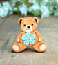 Forget Me Not Brooch Pin, Handmade Bereavement Gift, Teddy Bear Badge