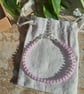 Pale Pink Frosted Glass Rondelle Bead Bracelet