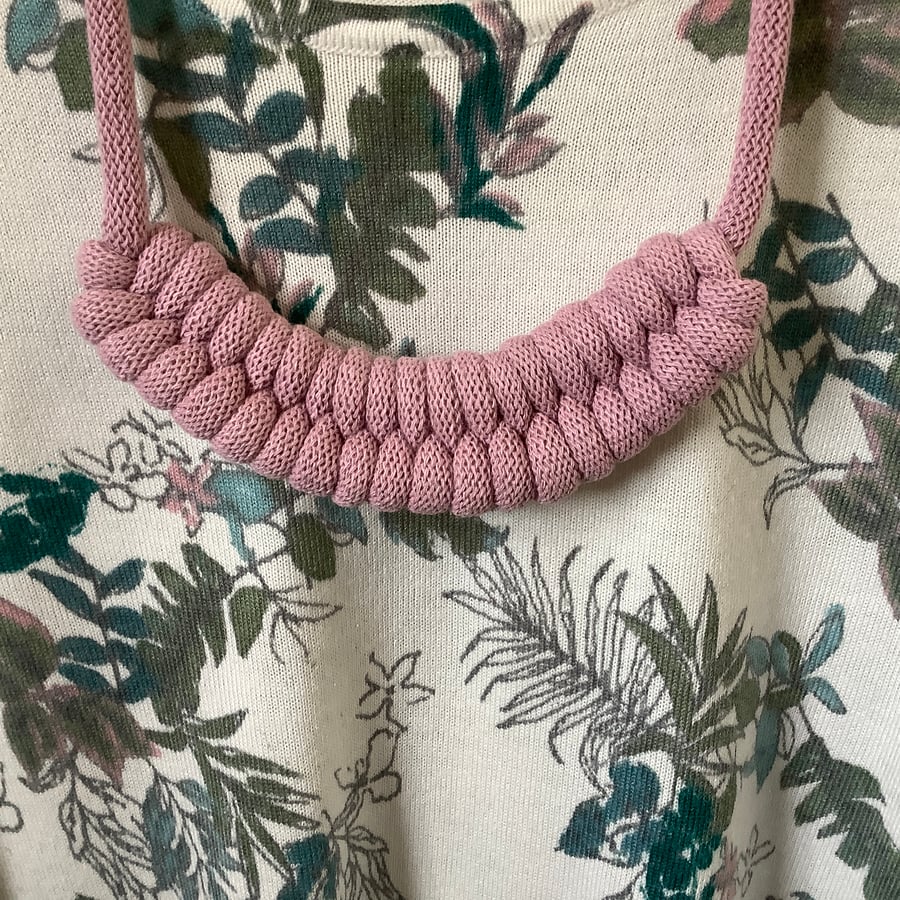 Macrame Necklace in Chunky Recycled Cotton Cord