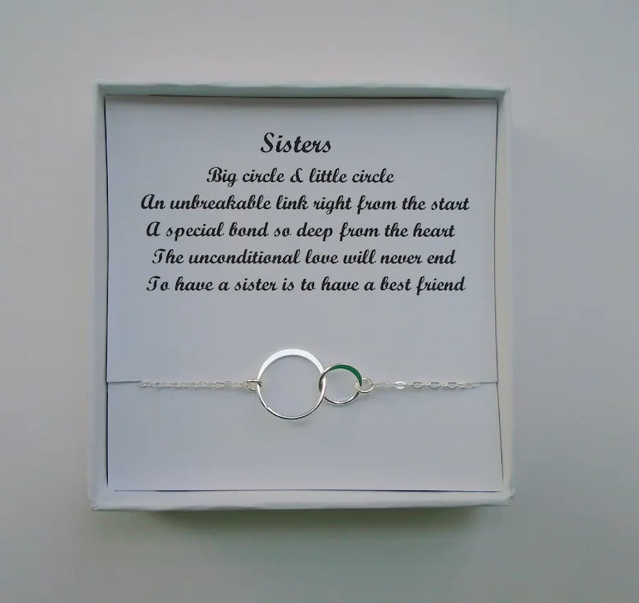 Sister gift, Eternity bracelet, Sterling silver eternity circle bracelet