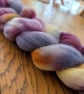 Hand Dyed Polwarth Top 101g Spinning Fibre - Damson - Image 6