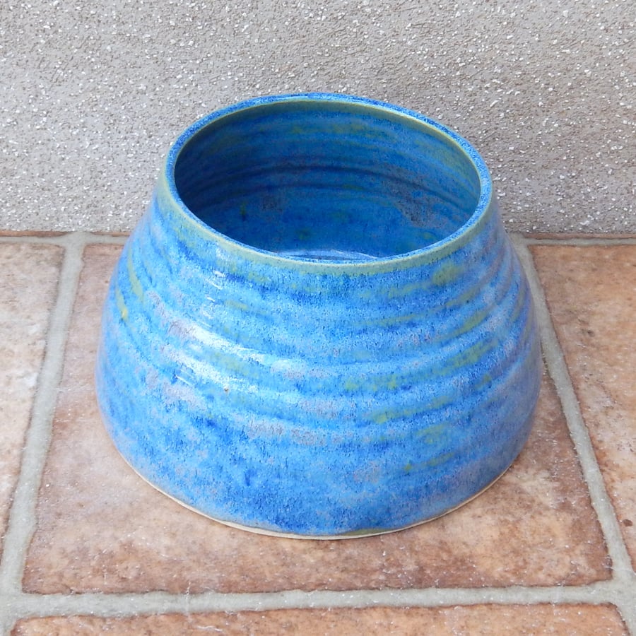 Spaniel dog water bowl long ears eared hand thrown stoneware pottery wheel 