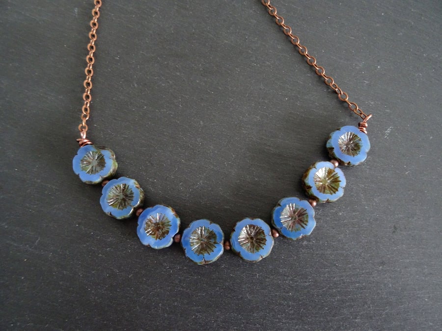 Czech Glass Flower Necklace