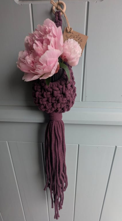Eco Cotton Macramé Hanging Basket Plant Pot Holder