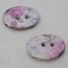 2 Purple Hydrangea Oval Ceramic Buttons