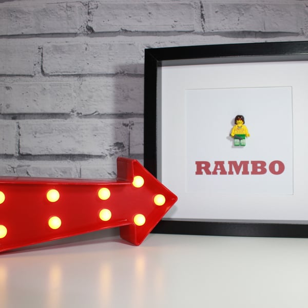 CUSTOM RAMBO LEGO FIGURE - FRAMED - QUIRKY ART ... - Folksy