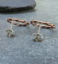Copper stud earrings, Front facing hoops, 7th anniversary gift - Image 4