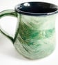 Green Patterned Glazed Mug - Hand Thrown Stoneware Ceramic Mug  - Image 2