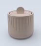 White Round Jewellery Box with Lid Modern Geometric Trinket Pot - Image 8