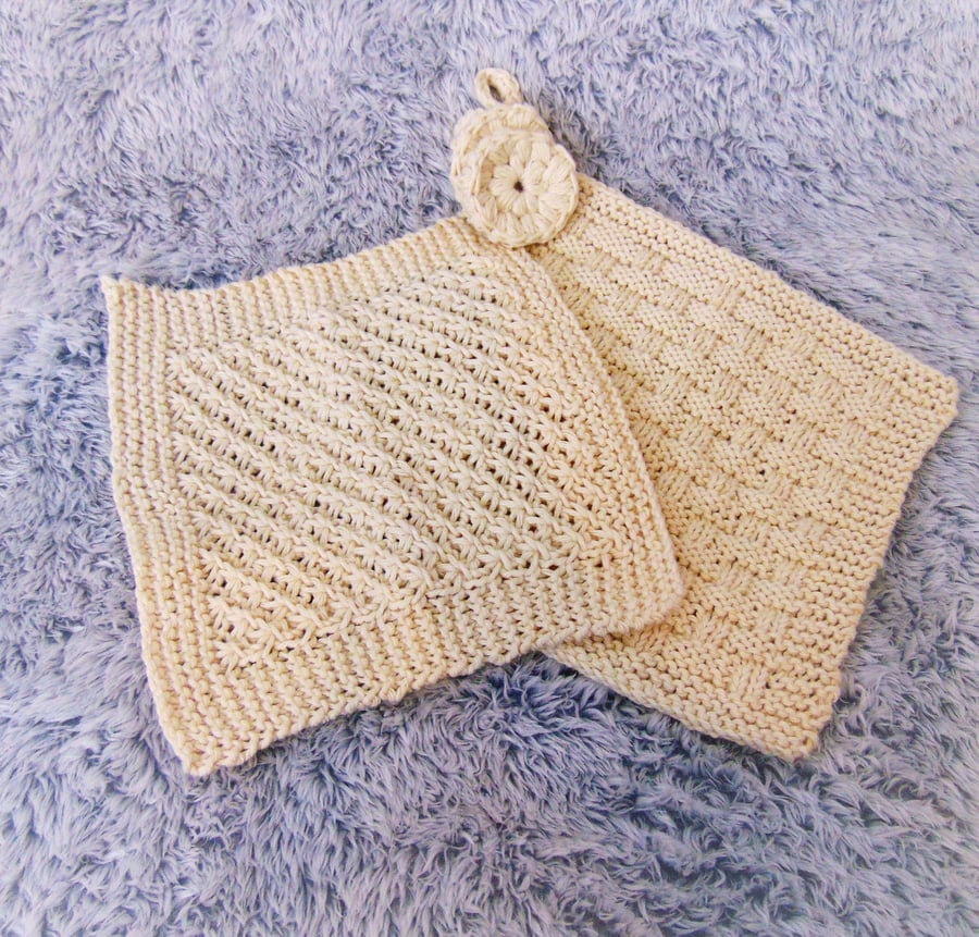 Face Cloth and Cleansers, Reusable Kitchen Towels, Hand Knitted Dishcloths