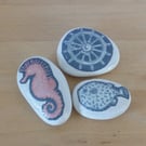 Decoupaged 'Ocean' Pebbles