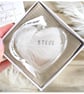 White Real Personalised Feather Gift Boxed Heart Bauble Personalized Glass Hangi - Image 1