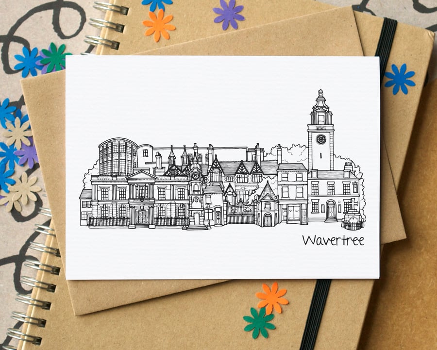 Wavertree Liverpool Skyline Greetings Card
