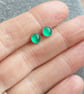 Green onyx stud earrings, Deep green gemstone, Medium size studs - Image 2