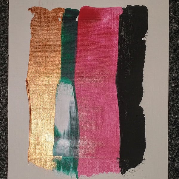 A5 Abstract Acrylic Pull Painting