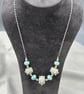 mint green and cream bumpy lampwork glass beaded necklace - Image 7