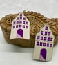 White Dutch Style House Recycled Tin Earrings with Silver - Image 2