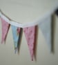Pink Red and Blue Cotton Mini Bunting - Image 4
