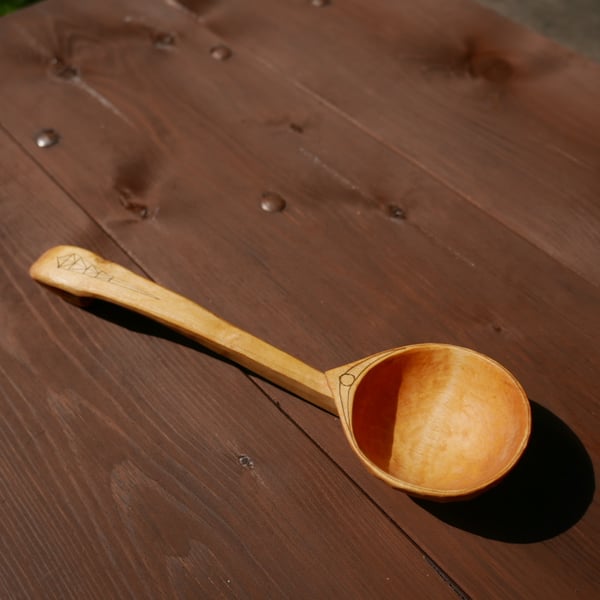 Sycamore wood serving spoon