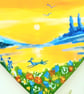 Heart shape with hare and landscape  on ceramic 11 x 11 cm - Image 2