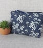 Coin purse, small make up bag, denim