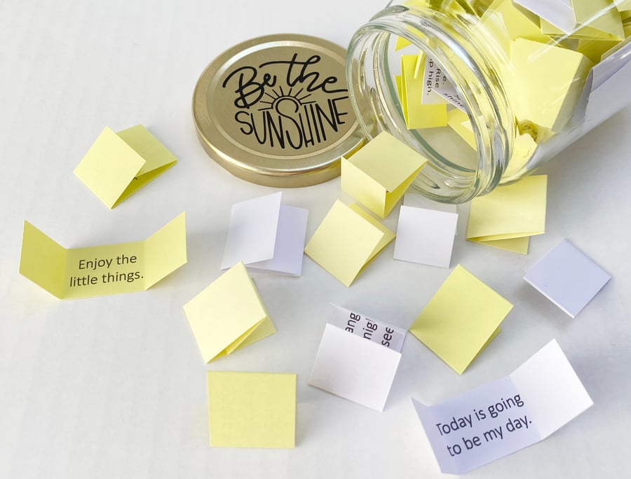 A Jar of Sunshine -50 Positive Sunny Happy Affirmations Quotes - Jar of Quotes