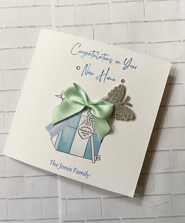 New Home Personalised Congratulations Card for First Time Buyers Couple Handmade