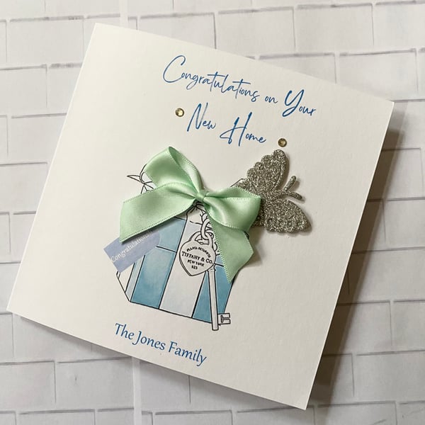 New Home Personalised Congratulations Card for First Time Buyers Couple Handmade