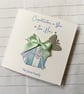 New Home Personalised Congratulations Card for First Time Buyers Couple Handmade - Image 1