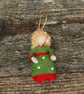 Needle Felt Elf - wool textile art - to hang on your tree - Image 1